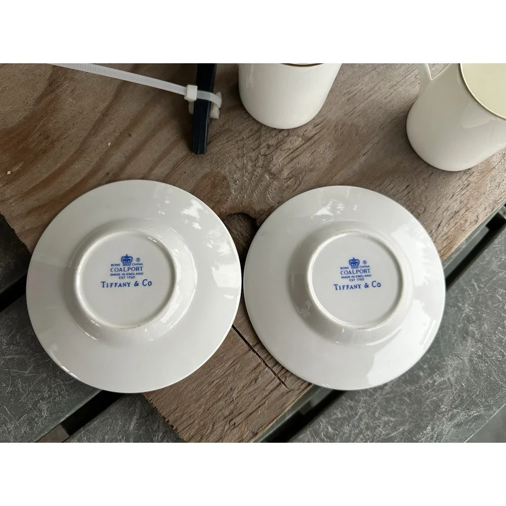 2 Vintage Bone‎ China Coalport MADE IN ENGLAND TIFFANY & CO CUP AND SAUCER